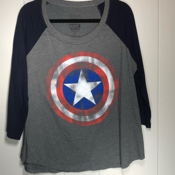 Torrid Marvel Captain America Raglan T-shirt - Picture 1 of 4